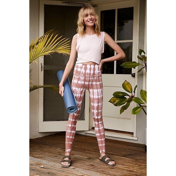 Free People Movement Large Essential Leggings Tie Dye Boho Stretch Womens - Picture 1 of 15